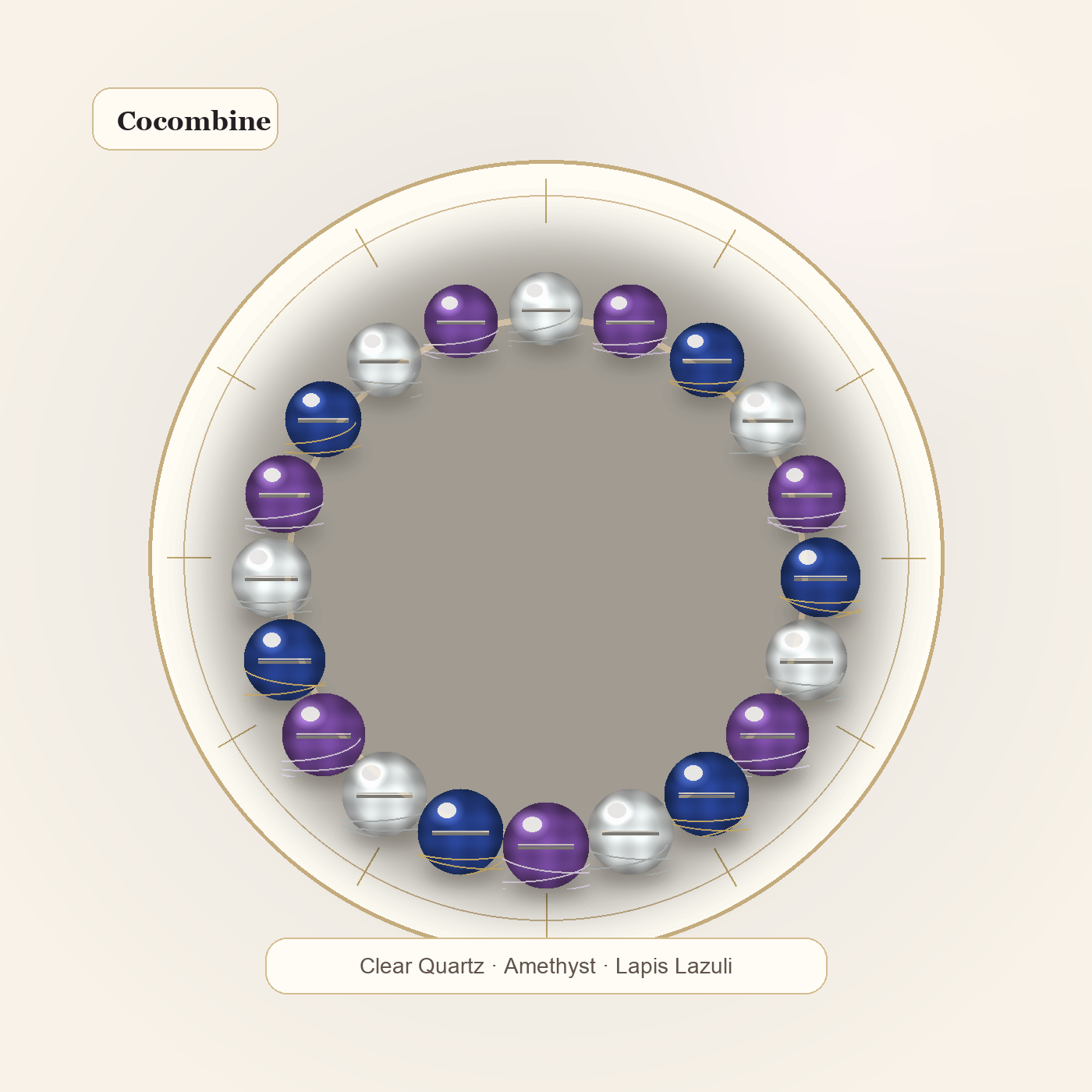Aquarius Zodiac Crystal Bracelet by Cocombine